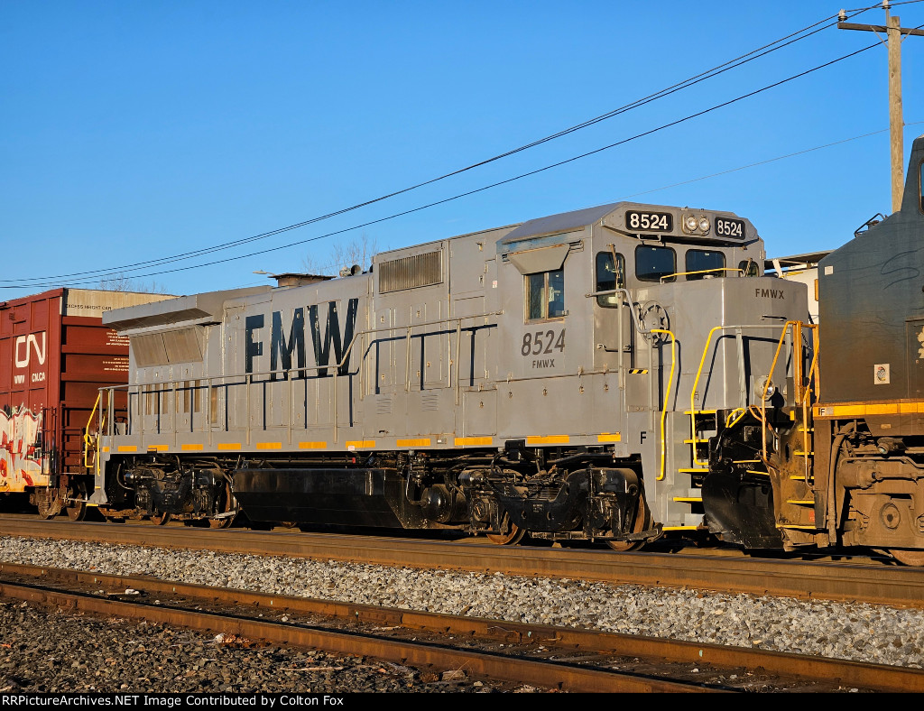 Ex-SNC 8524 on CSX en route to the Massachusetts Central 